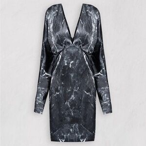 Mes Demoiselles Sully Dress size 34 (S or 3-4 in US) marbled black and white